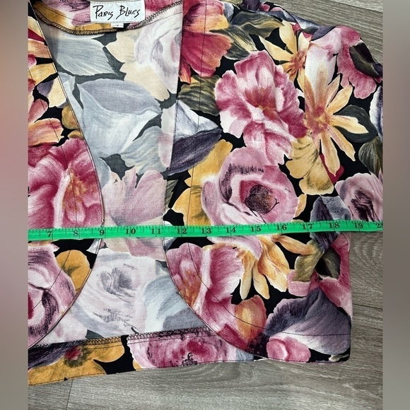Paris Blues Floral Vintage Crop Jacket, size 7 - Picture 5 of 6